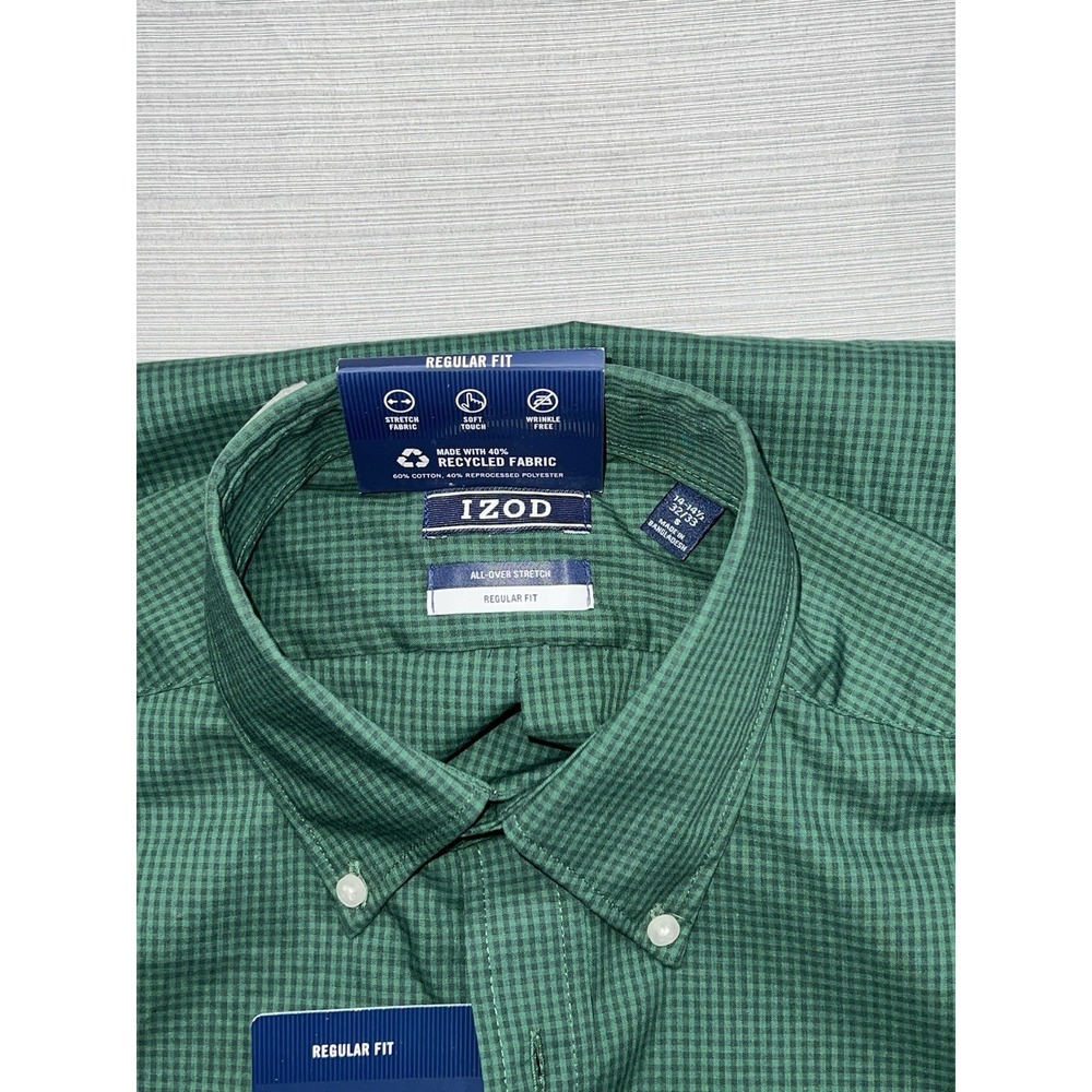 Izod All-over Stretch LS Regular Fit Shirt Men's Size‎ (14-14.5 32/33 Small) NWT - Picture 7 of 14